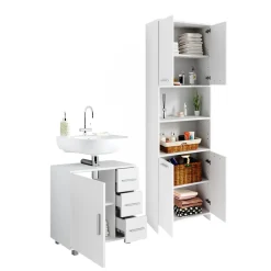 Vicco Badmöbel Set "Maris", Weiß, 2 Teile, mit Hochschrank und Waschbeckenunterschrank Sale