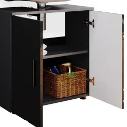 Badmöbel Spiegelschrank Hochschrank Waschtischunterschrank Irma Anthrazit ^ Vicco Outlet
