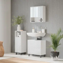 Vicco Badschrank Agasta 30cm, schmaler Schrank für Badezimmer in weiß Online