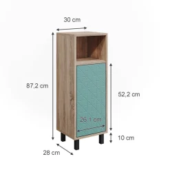 Vicco Badschrank Agasta 30cm, schmaler Schrank für Badezimmer in sonoma Best