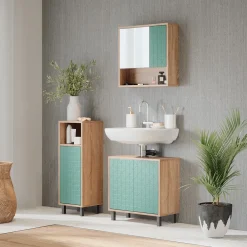 Vicco Badschrank Agasta 30cm, schmaler Schrank für Badezimmer in sonoma Best