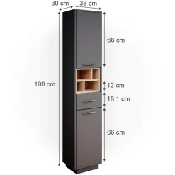 Badschrank Hochschrank Badezimmerschrank Beatrice Badregal Badmöbel Regal ^ Vicco Online