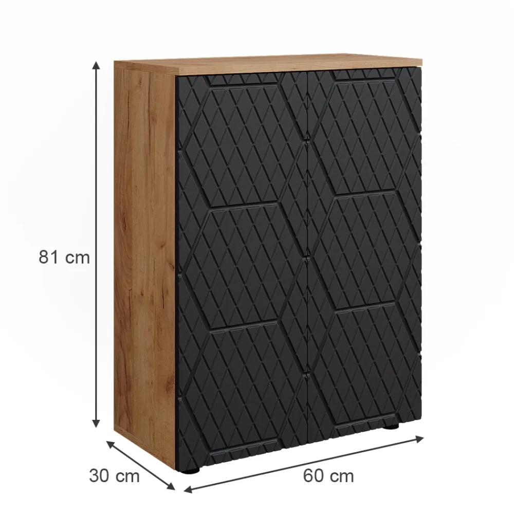 Vicco Badschrank Irma Eiche Anthrazit 60 x 81 cm Badezimmer Online