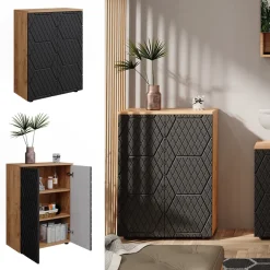 Vicco Badschrank Irma Eiche Anthrazit 60 x 81 cm Badezimmer Online