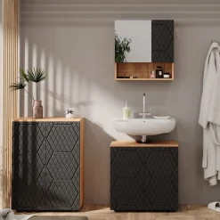 Vicco Badschrank Irma Eiche Anthrazit 60 x 81 cm Badezimmer Online