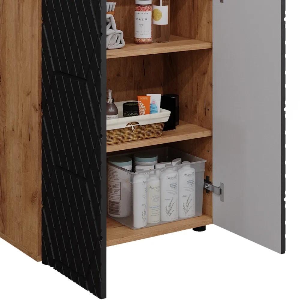 Vicco Badschrank Irma Eiche Anthrazit 60 x 81 cm Badezimmer Online