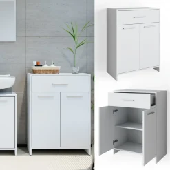 Vicco Badschrank KIKO 80 x 60 cm Weiß - Midischrank Bad Schrank Regal Badregal Outlet