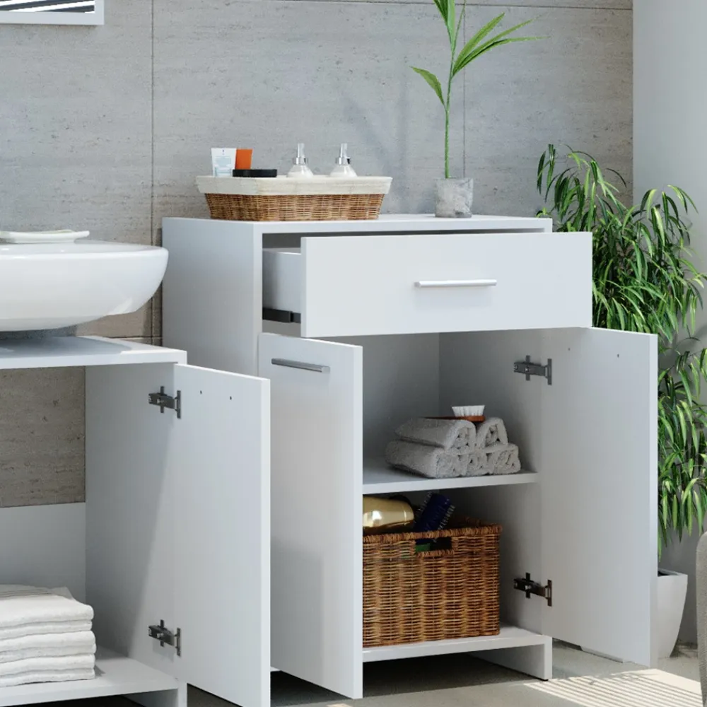 Vicco Badschrank KIKO 80 x 60 cm Weiß - Midischrank Bad Schrank Regal Badregal Outlet
