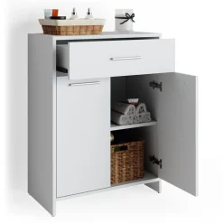 Vicco Badschrank KIKO 80 x 60 cm Weiß - Midischrank Bad Schrank Regal Badregal Outlet