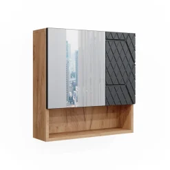 Vicco Badspiegelschrank Irma Eiche Anthrazit 54 x 55 cm Badezimmer