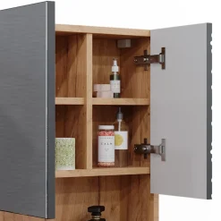 Vicco Badspiegelschrank Irma Eiche Anthrazit 54 x 55 cm Badezimmer