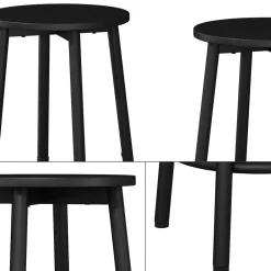 Barhocker Edmonton Schwarz 31,5 x 64 cm 2er Set ^ Vicco Discount