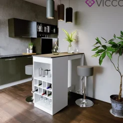 Vicco Bartisch ROSS Weiß Bartresen Stehtisch Tresentisch Bistrotisch Tisch inkl. Barhocker Online