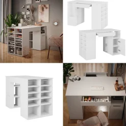Vicco Basteltisch Victoria 135x86cm weiß, Schreibtisch mit 2 Schubladen Maltisch Best
