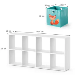 Bücherregal Wandregal Standregal Scutum Weiß Raumteiler Kinder-Faltboxen ^ Vicco New