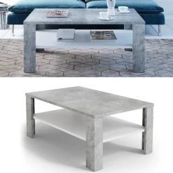 Vicco Couchtisch Beton Optik Weiß Wohnzimmertisch Beistelltisch Holztisch Discount