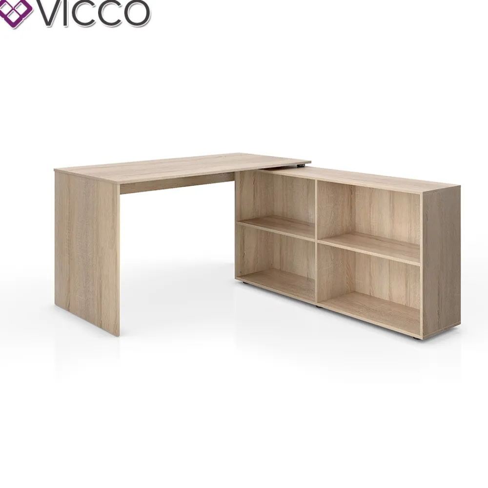 Eckschreibtisch FlexPlus Computer Bürotisch PC Schreibtisch Eiche Sonoma ^ Vicco Best