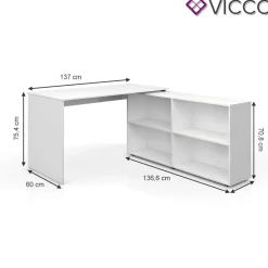 Eckschreibtisch FlexPlus Computer Bürotisch PC Schreibtisch  Weiß ^ Vicco