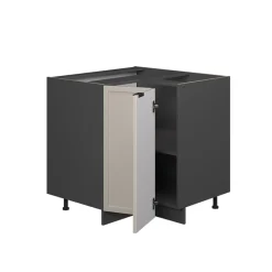 Vicco Eckunterschrank Fame-Line Anthrazit Grau-Beige gerahmt 87 cm mit Arbeitsplatte Marmor-Weiß Outlet