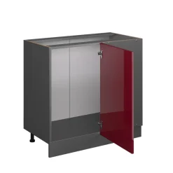 Vicco Eckunterschrank Küchenschrank Küchenzeile R-Line 86 cm Anthrazit Bordeaux Tür Outlet