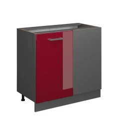 Vicco Eckunterschrank Küchenschrank Küchenzeile R-Line 86 cm Anthrazit Bordeaux Tür Outlet