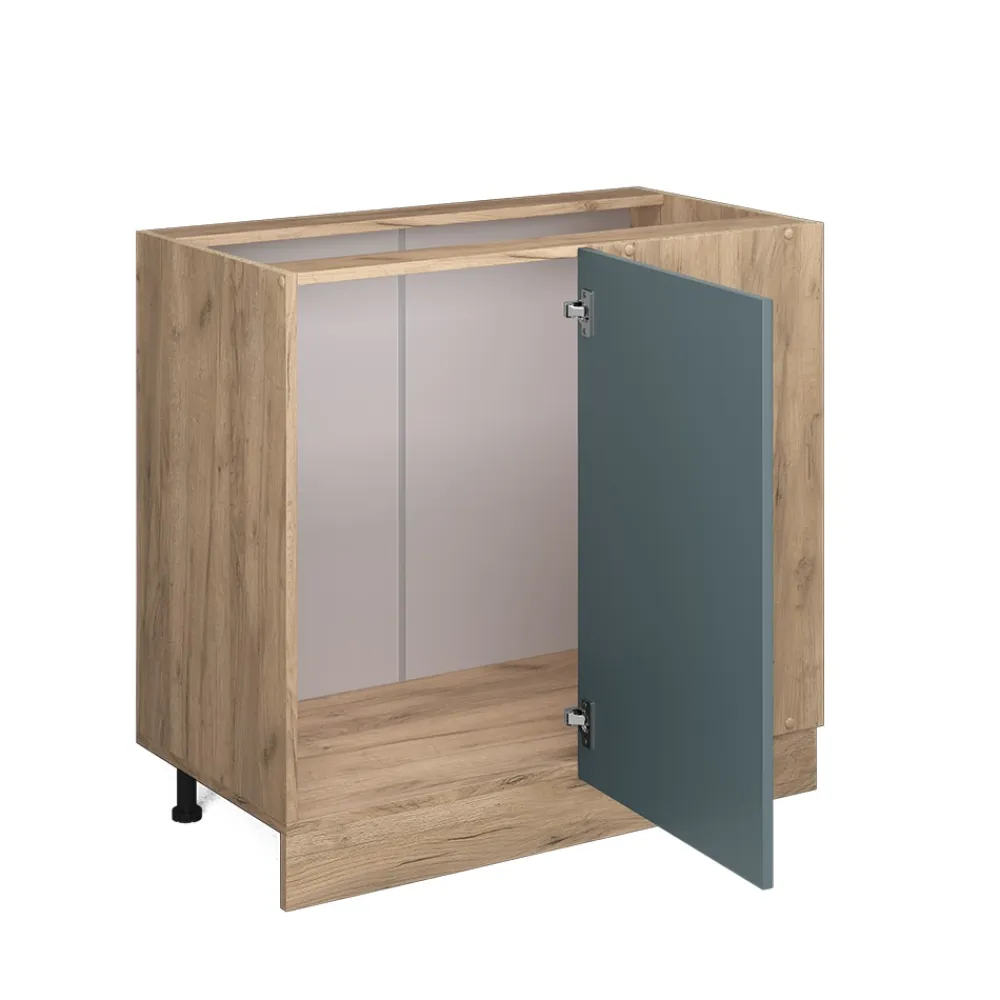 Vicco Eckunterschrank Küchenschrank R-Line Solid Eiche Blau Grau 86 cm modern Best