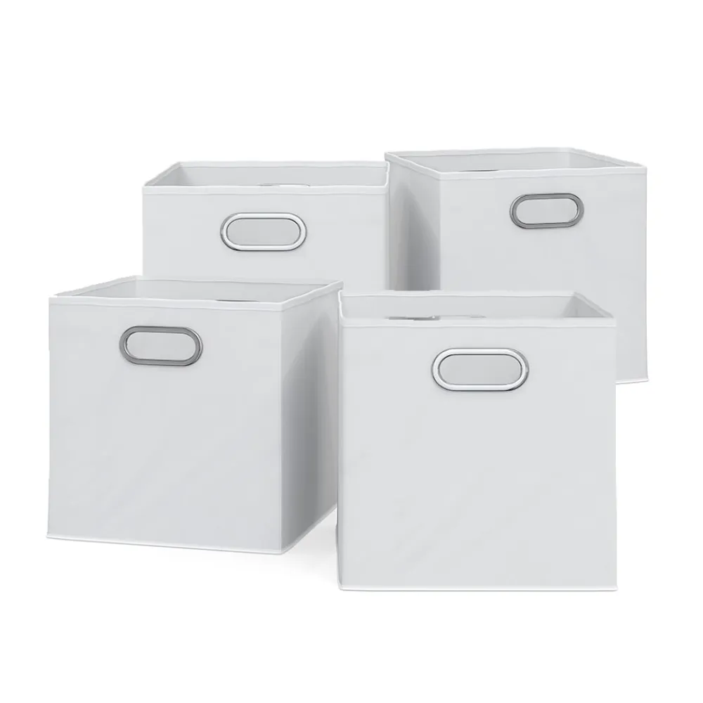 4er Set Faltbox 30x30 cm weiß Faltkiste Aufbewahrungsbox Regalbox Box ^ Vicco Clearance
