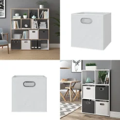 4er Set Faltbox  30x30 cm weiß Faltkiste Aufbewahrungsbox Regalbox Box ^ Vicco Clearance