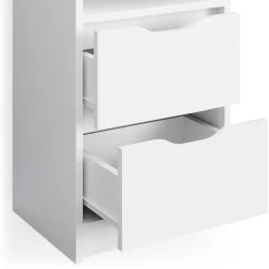 Vicco 2er Set Nachttisch Ruben weiß Nachtkommode Nachtschrank für Boxspringbett New