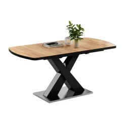 Esstisch Chinto Eiche Schwarz 120 x 80 cm ^ Vicco New