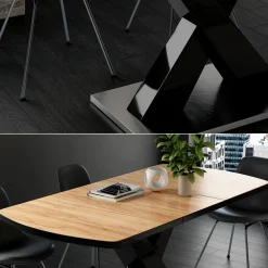 Esstisch Chinto Eiche Schwarz 120 x 80 cm ^ Vicco New
