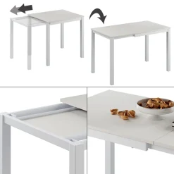 Esstisch Granny Weiß 120 x 70 cm ausziehbar ^ Vicco Discount