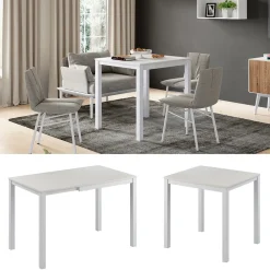 Esstisch Granny Weiß 120 x 70 cm ausziehbar ^ Vicco Discount