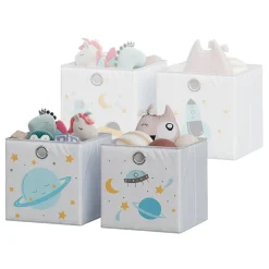 Faltboxen - 2er Set "Weltall", 30 x 30 cm, Grau, Aufbewahrungsbox, abwaschbar ^ Vicco Outlet