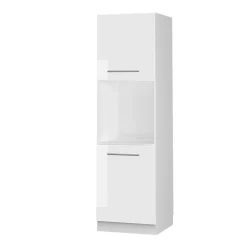 Herdumbauschrank Küchenschrank Küchenmöbel Fame-Line Weiß 60 cm modern Hochglanz Küche Einbauküche Blende Herdschrank Hochschrank Küchenzeile Drehtür Einlegeboden ^ Vicco Best