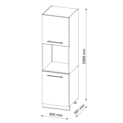 Herdumbauschrank Küchenschrank Küchenmöbel Fame-Line Weiß 60 cm modern Hochglanz Küche Einbauküche Blende Herdschrank Hochschrank Küchenzeile Drehtür Einlegeboden ^ Vicco Best