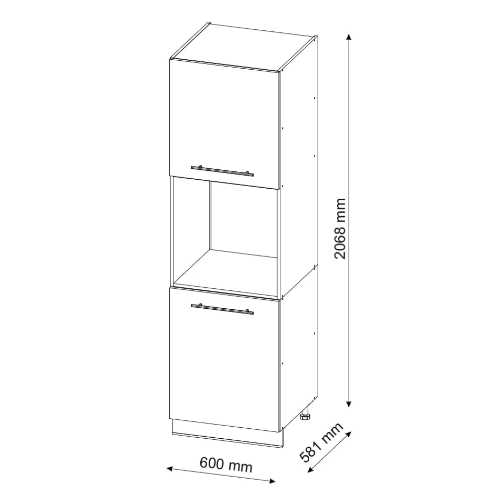 Herdumbauschrank Küchenschrank Küchenmöbel Fame-Line Weiß 60 cm modern Hochglanz Küche Einbauküche Blende Herdschrank Hochschrank Küchenzeile Drehtür Einlegeboden ^ Vicco Best