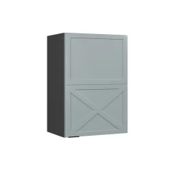 Hängeschrank Fame-Line Anthrazit Hellblau-Grau gerahmt 50 cm ^ Vicco
