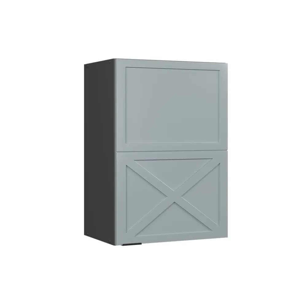 Hängeschrank Fame-Line Anthrazit Hellblau-Grau gerahmt 50 cm ^ Vicco