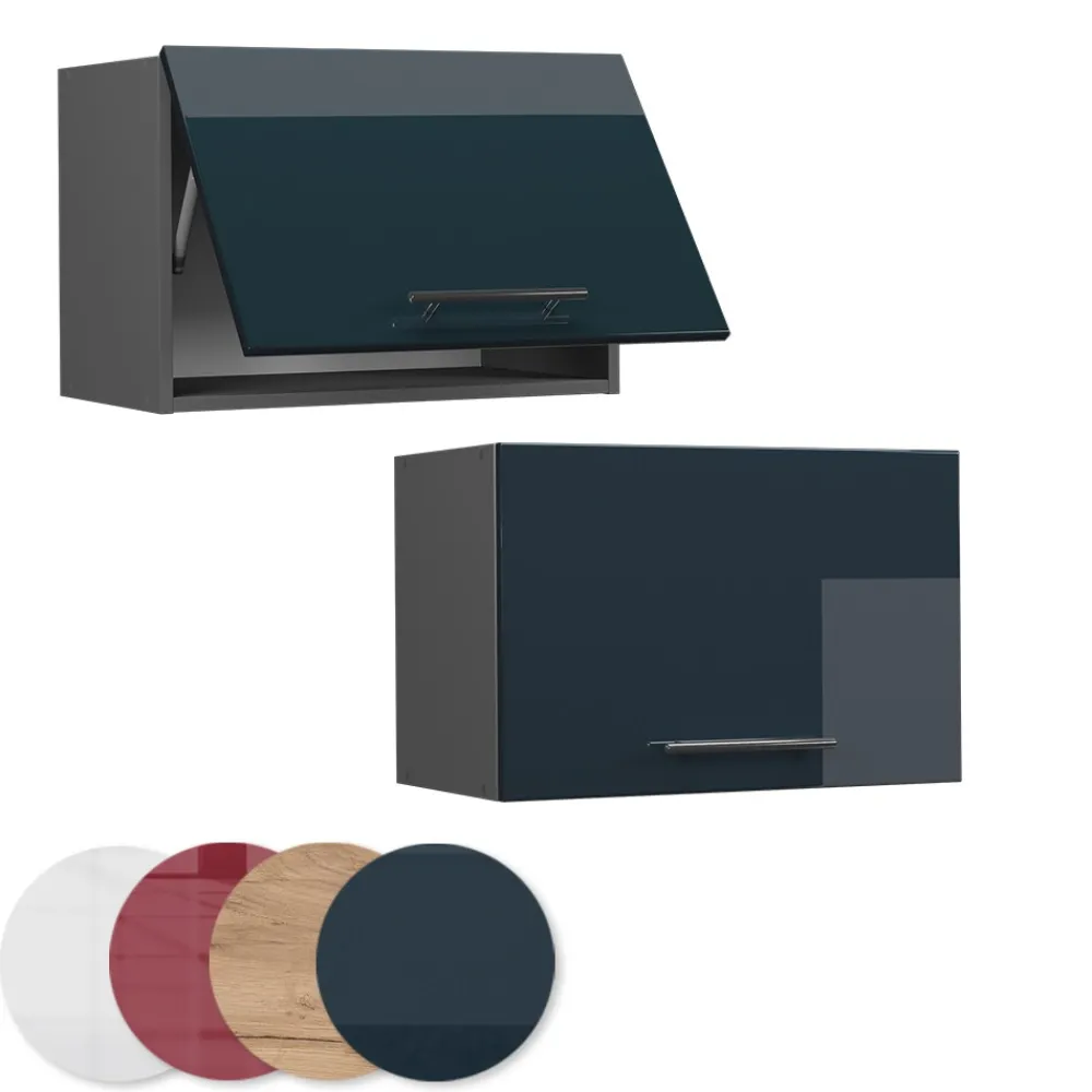 Vicco Hängeschrank Fame-Line Anthrazit Dunkelblau Hochglanz 60 cm flach Discount