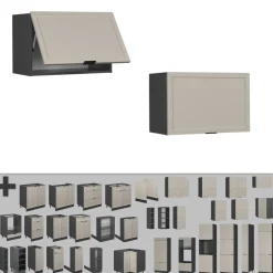 Vicco Hängeschrank Fame-Line Anthrazit Grau-Beige gerahmt 60 cm flach New