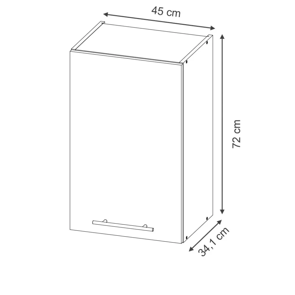 Hängeschrank Fame-Line Eiche gefräst 45 cm ^ Vicco Clearance