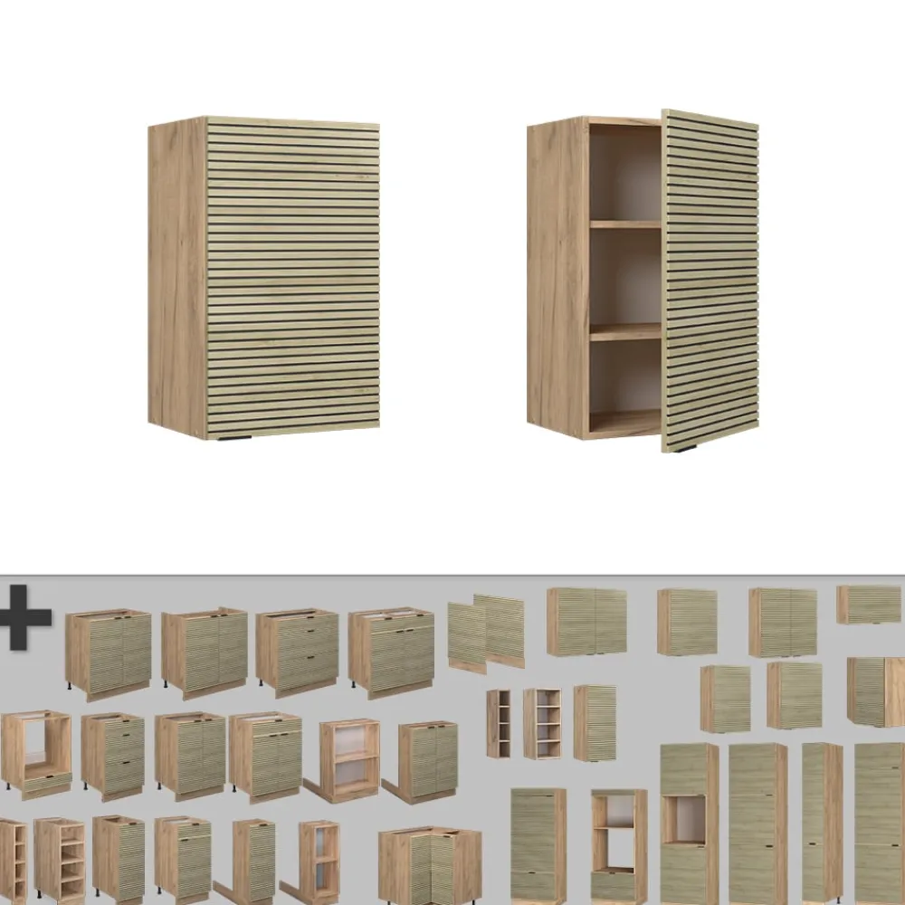 Hängeschrank Fame-Line Eiche gefräst 45 cm ^ Vicco Clearance
