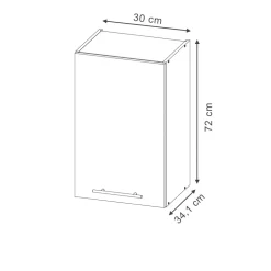 Hängeschrank Fame-Line Weiß Grau-Beige gerahmt 30 cm ^ Vicco New