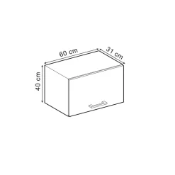 Hängeschrank flach Küchenschrank R-Line Solid Eiche Blau Grau 60 cm modern ^ Vicco Online