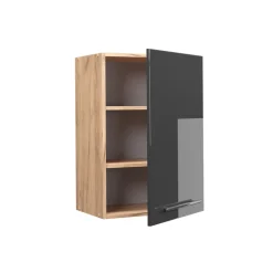 Vicco Hängeschrank Küchenschrank Küchenmöbel Fame-Line Eiche Anthrazit modern 50 cm Küche Einbauküche Hängeschrank Drehtür Einlegeboden Küchenzeile Hochglanz Hot