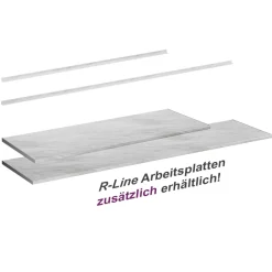 Vicco Küchenarbeitsplatte R-Line Marmor Weiß 240 cm Clearance