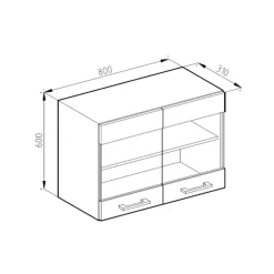 Vicco Küchenschrank Hängeschrank Hängeglasschrank 80 cm R-Line Anthrazit Outlet