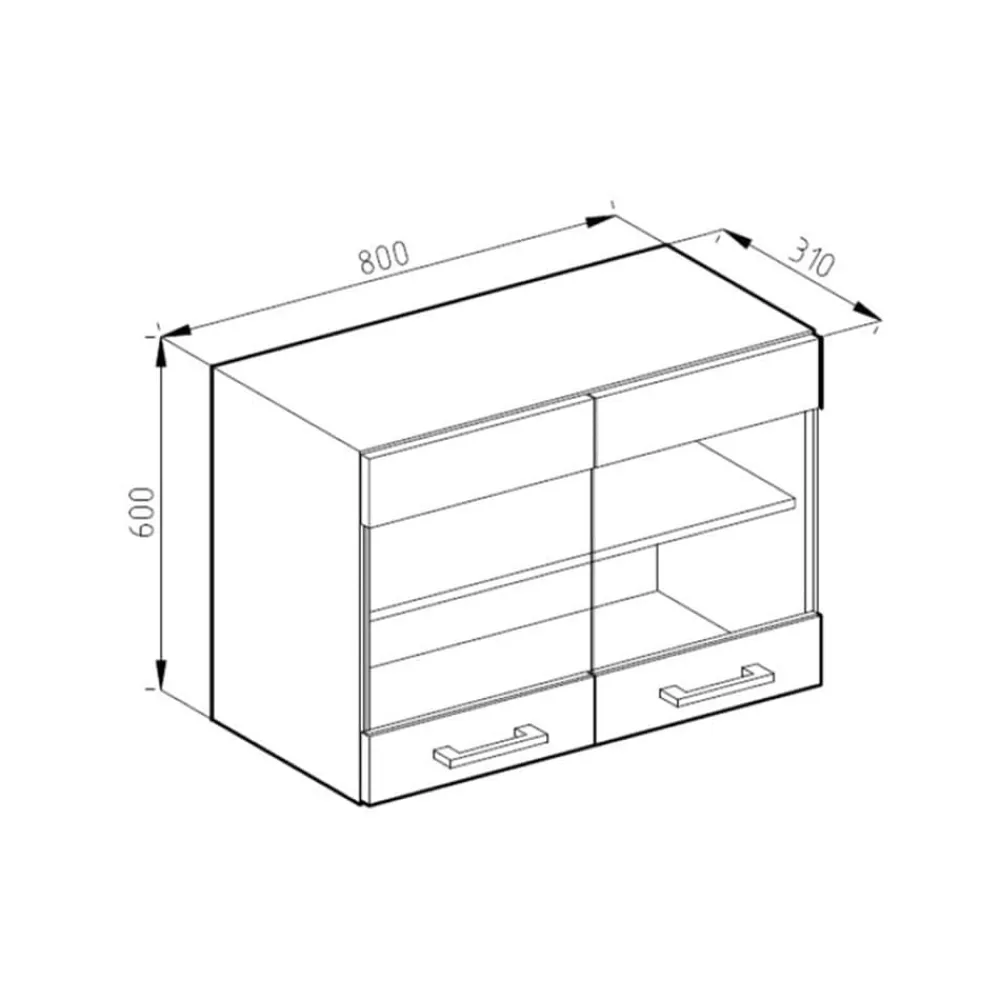 Vicco Küchenschrank Hängeschrank Hängeglasschrank 80 cm R-Line Anthrazit Outlet