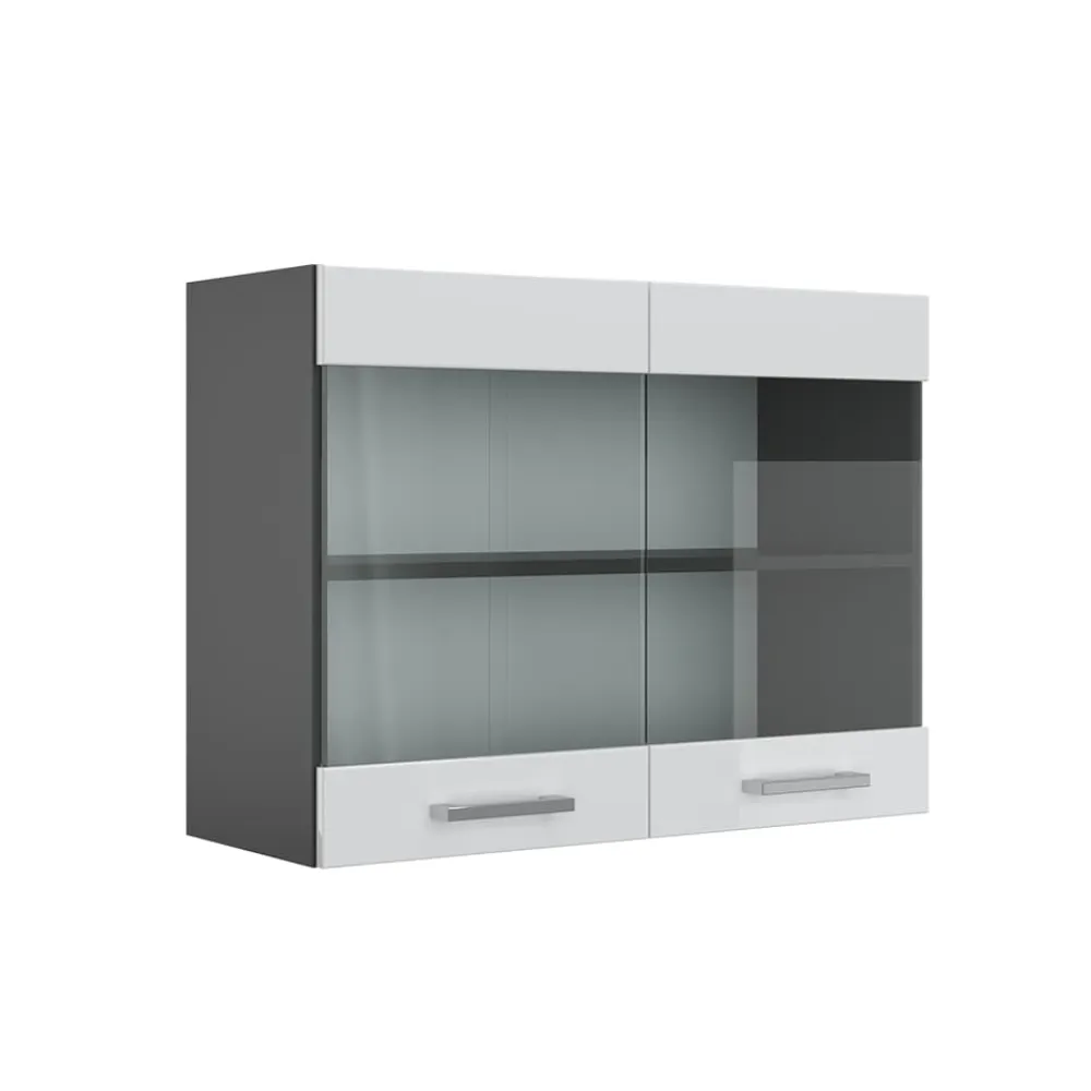 Vicco Küchenschrank Hängeschrank Hängeglasschrank 80 cm R-Line Anthrazit Outlet